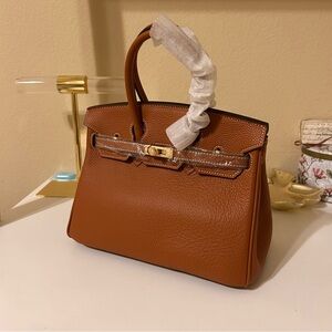 25cm Golden Brown Top Handle BK Style Satchel